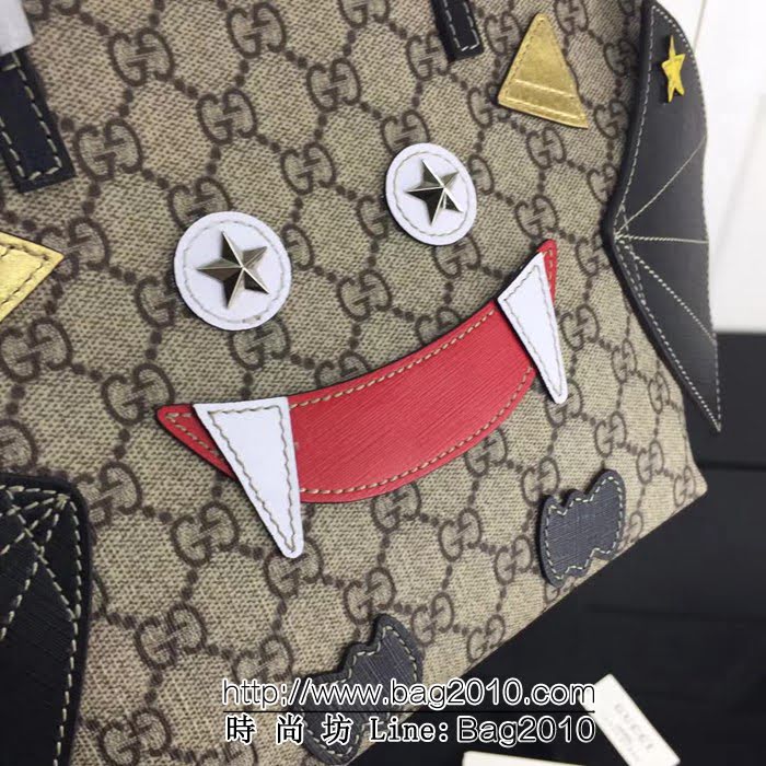 GUCCI古馳原單 新款高仿GUCCI新款專櫃品質原單貨實物實拍525522啡pvc克蝙蝠手提購物袋 HY1249